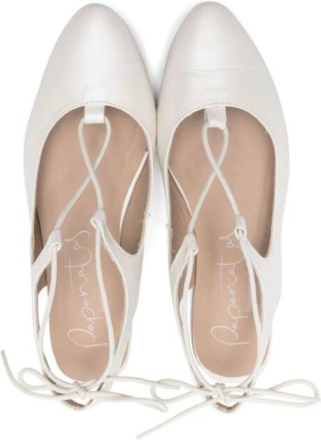 Eli1957 Ballerina's met veters Beige