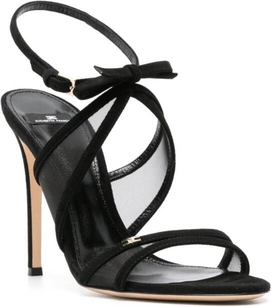 Elisabetta Franchi 105mm suède sandalen Zwart