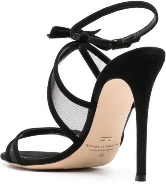 Elisabetta Franchi 105mm suède sandalen Zwart