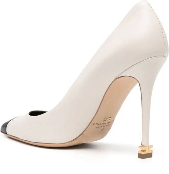 Elisabetta Franchi Leren pumps Wit