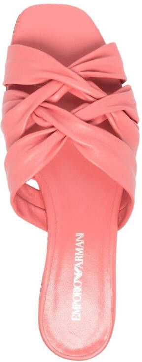 Emporio Armani Leren slippers Roze