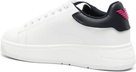 Emporio Armani Leren sneakers met logoplakkaat Wit