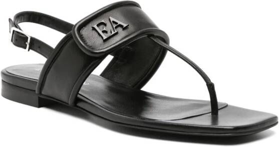 Emporio Armani Sandalen met logoplakkaat Zwart