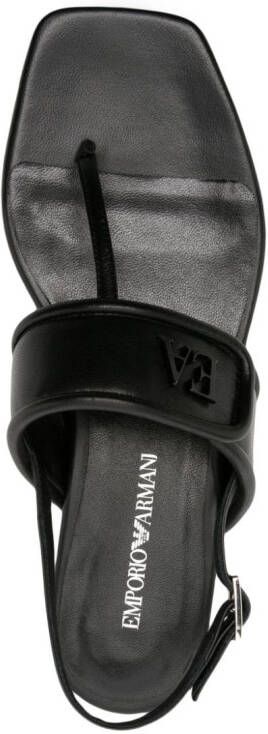 Emporio Armani Sandalen met logoplakkaat Zwart