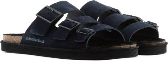 Emporio Armani Sandalen met logo-reliëf Zwart