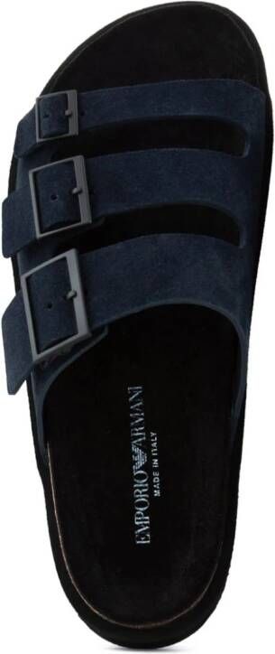 Emporio Armani Sandalen met logo-reliëf Zwart