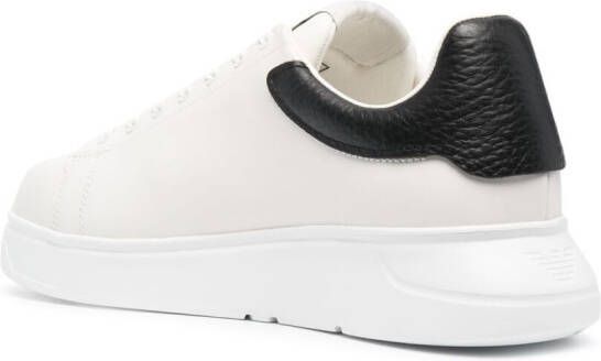 Emporio Armani Signature leren sneakers Wit