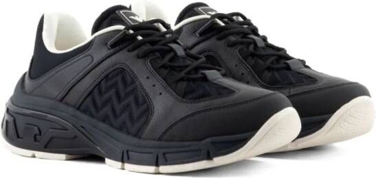 Emporio Armani Sneakers met chevron streep Zwart