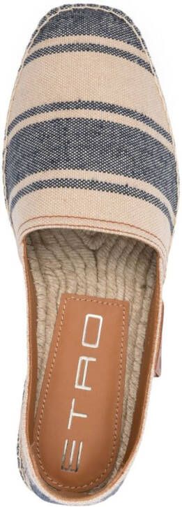 ETRO Gestreepte canvas espadrilles Blauw