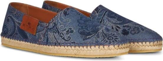 ETRO Denim espadrilles met jacquard Blauw