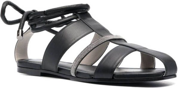 Fabiana Filippi Leren sandalen Zwart