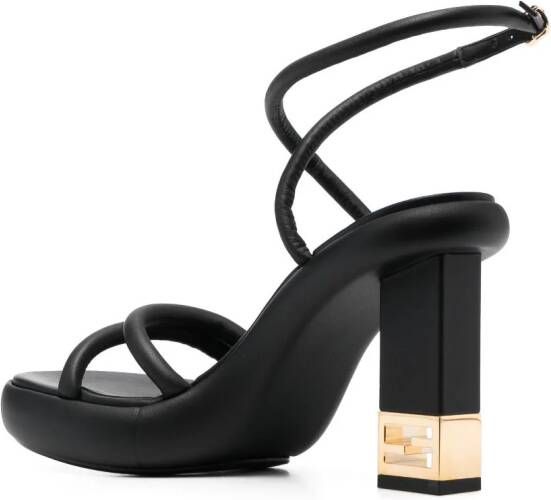 FENDI Baguette leren sandalen Zwart