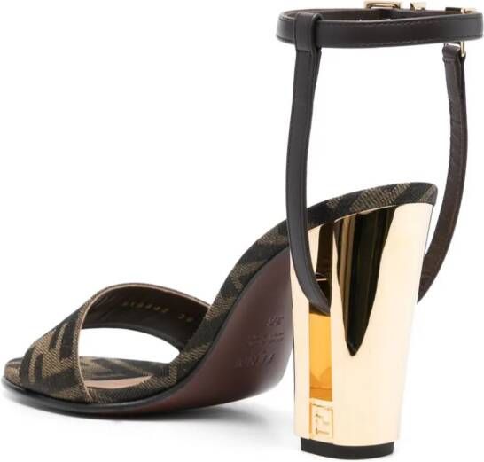 FENDI Cassandra sandalen met monogram Bruin