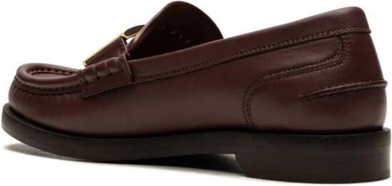 FENDI FF loafers met logoplakkaat Bruin