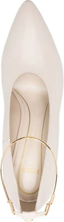 FENDI Filo 95 leren pumps Beige