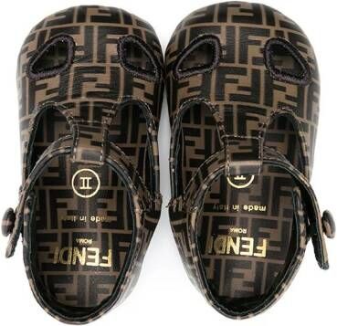 Fendi Kids Ballerina's met FF patroon Bruin