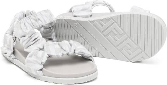 Fendi Kids Leren sandalen Grijs