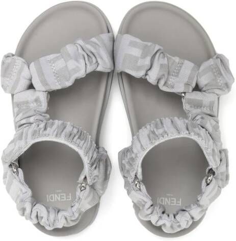 Fendi Kids Leren sandalen Grijs