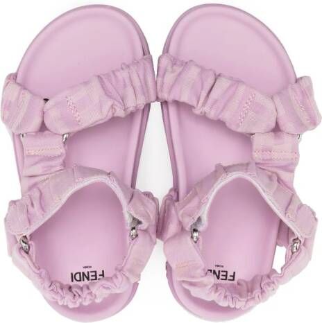 Fendi Kids Sandalen met jacquard Paars