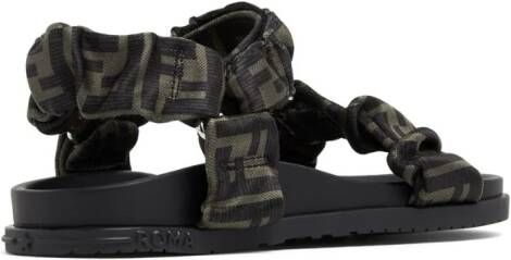 Fendi Kids Sandalen met logoprint Zwart