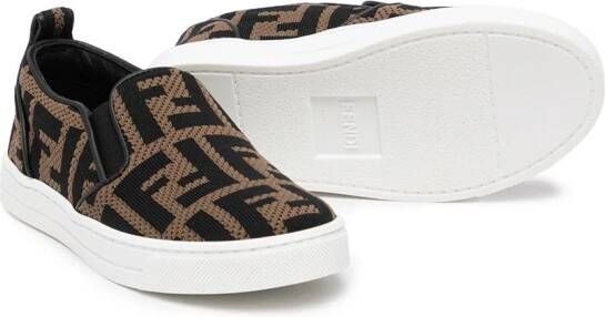 Fendi Kids Slip-on sneakers Bruin