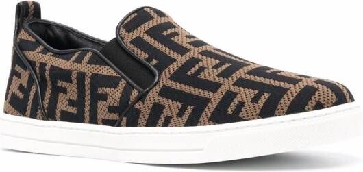 Fendi Kids Sneakers met FF-logo Bruin