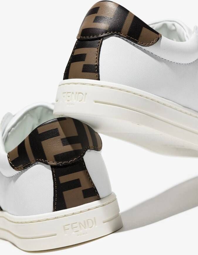 Fendi Kids Sneakers met logoband Wit