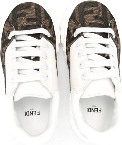 Fendi Kids Sneakers met logoprint Wit