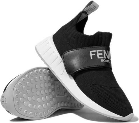 Fendi Kids Sneakers met logoprint Zwart