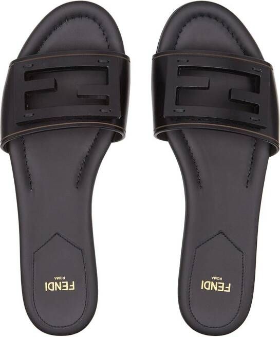 FENDI Sandalen met logoplakkaat Zwart