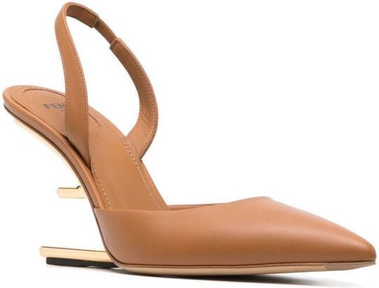 FENDI Slingback pumps met sleehak Bruin