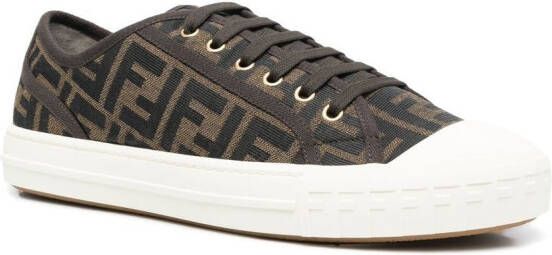 FENDI Sneakers met jacquard logo Bruin