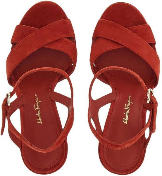 Ferragamo Gia sandalen met plateauzool Rood