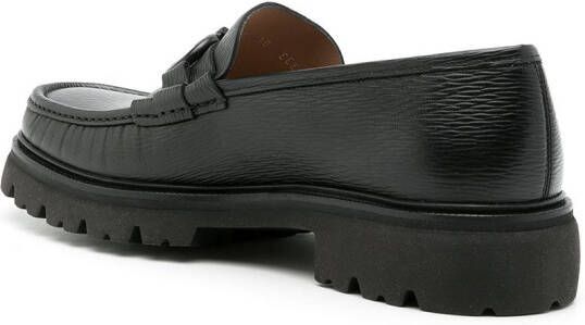 Ferragamo Bleecker loafers met dubbele Gancini Zwart