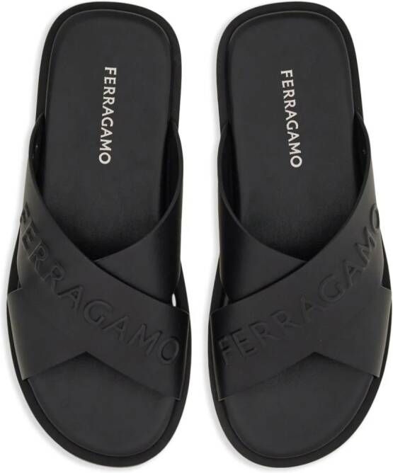 Ferragamo Leren sandalen Zwart