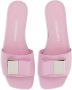 Ferragamo Leren slippers Roze - Thumbnail 4