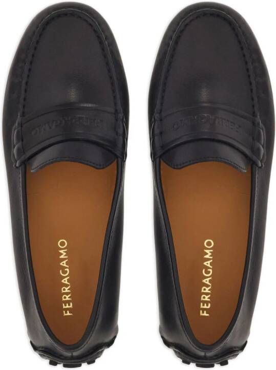 Ferragamo Driver loafers met logo-reliëf Zwart