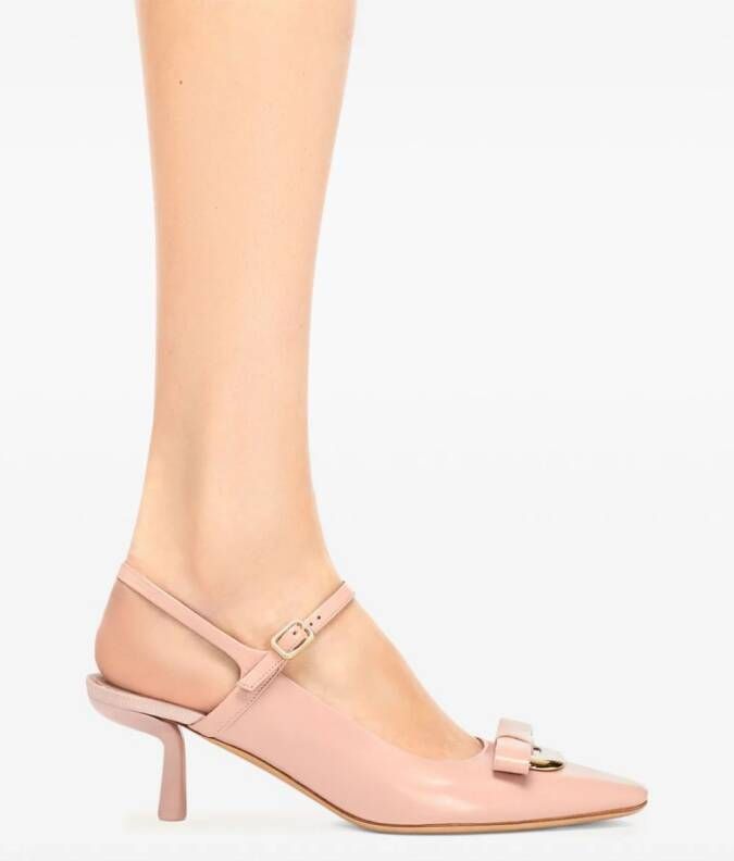 Ferragamo Drop Bow 55 mm pumps Roze