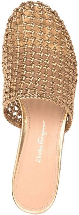 Ferragamo Ellas leren muiltjes Goud