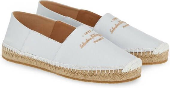 Ferragamo Espadrilles met geborduurd logo Wit