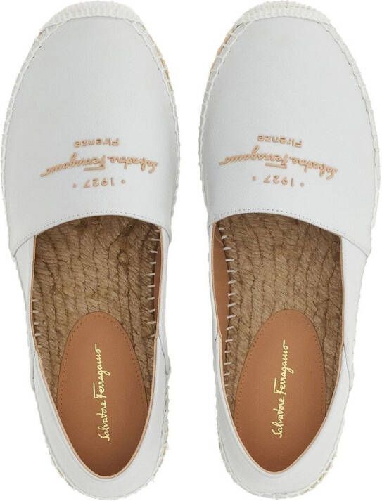 Ferragamo Espadrilles met geborduurd logo Wit