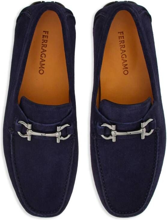 Ferragamo Loafers met gancini-gesp Blauw