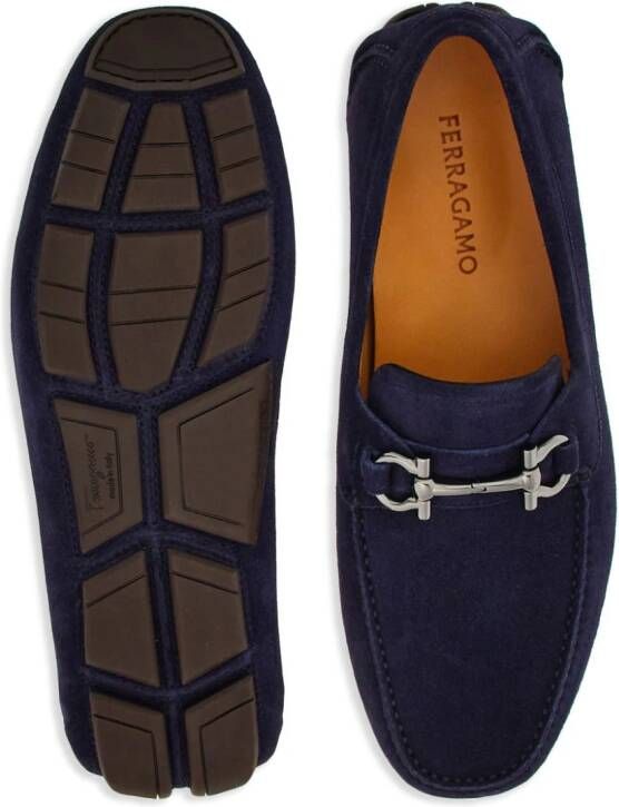 Ferragamo Loafers met gancini-gesp Blauw