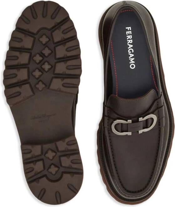 Ferragamo Loafers met Gancini-gesp Bruin