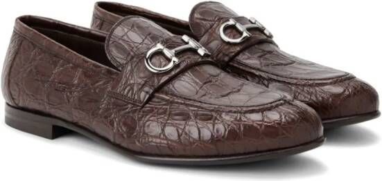 Ferragamo Loafers met Gancini-gesp Bruin