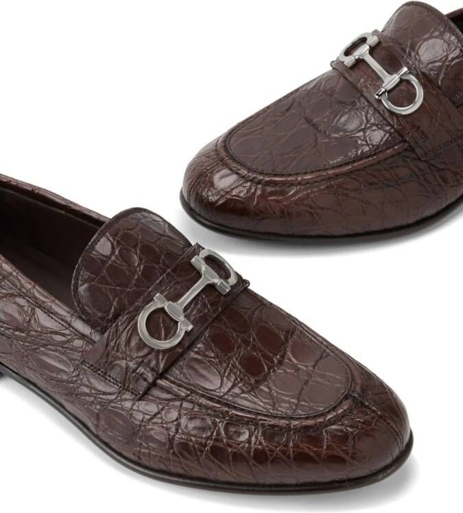 Ferragamo Loafers met Gancini-gesp Bruin