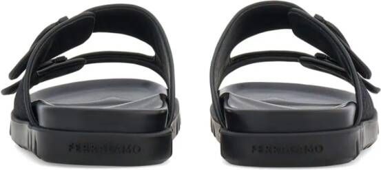 Ferragamo Gancini sandalen met jacquard Zwart