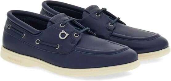 Ferragamo Gancini leren bootschoenen Blauw