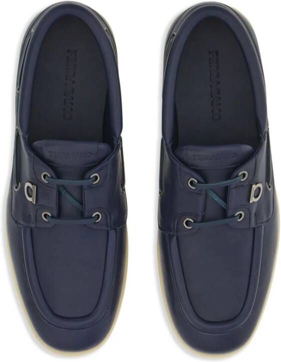 Ferragamo Gancini leren bootschoenen Blauw