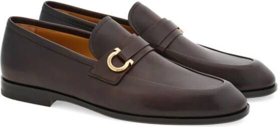 Ferragamo Gancini leren loafers Bruin